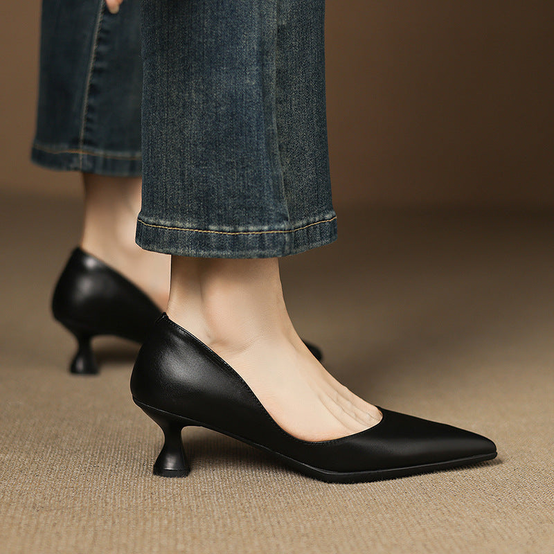 Calenne Leder Kitten Heels