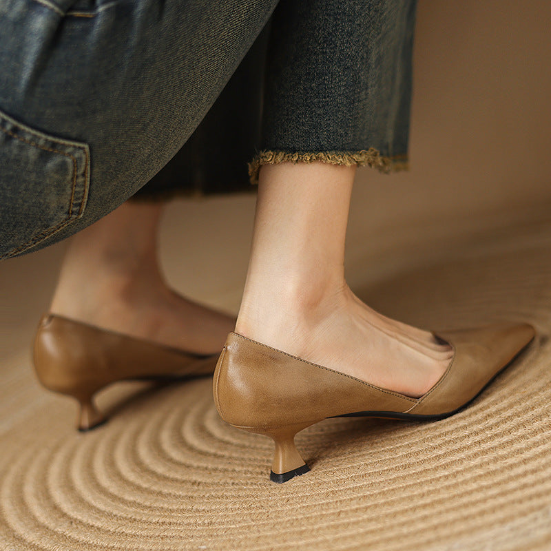 Ceyra Leder Kitten Heels