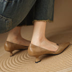 Ceyra Leder Kitten Heels