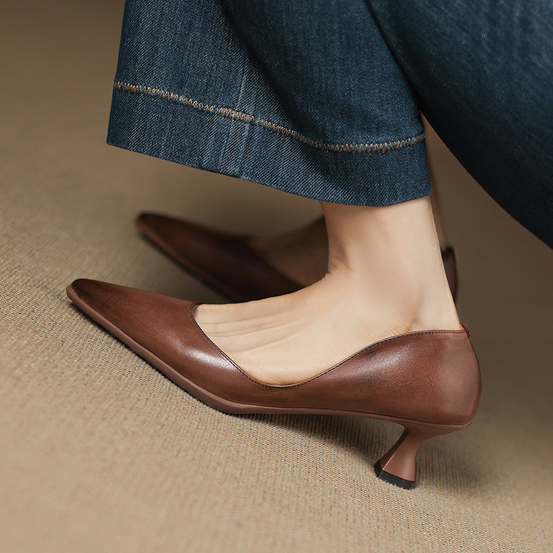 Calenne Leder Kitten Heels