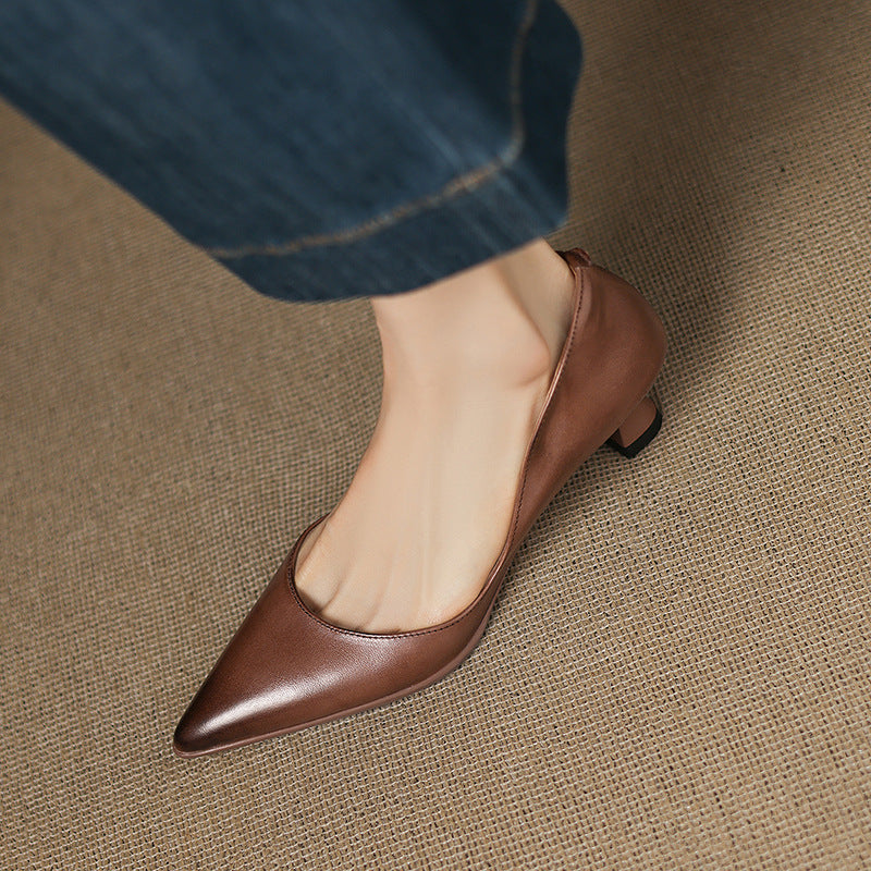 Calenne Leder Kitten Heels
