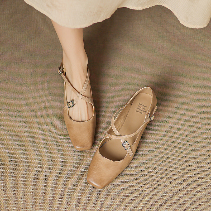 Marvane Leder Kitten Heels