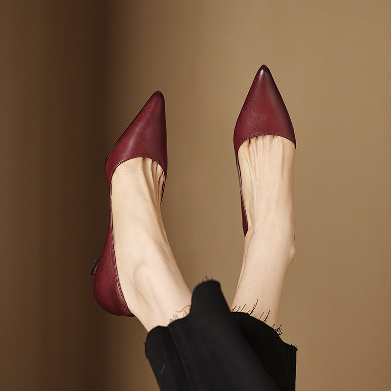 Ceyra Leder Kitten Heels