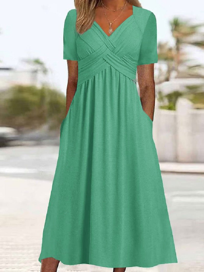Carmen - Crossover Midi-Kleid für einen stilvollen Look