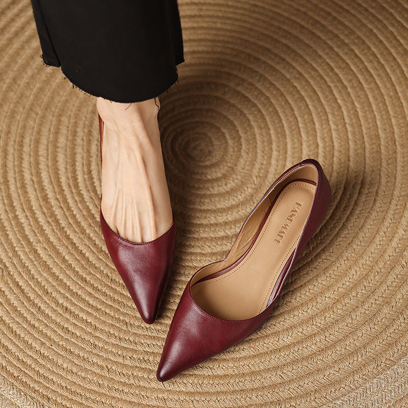 Ceyra Leder Kitten Heels
