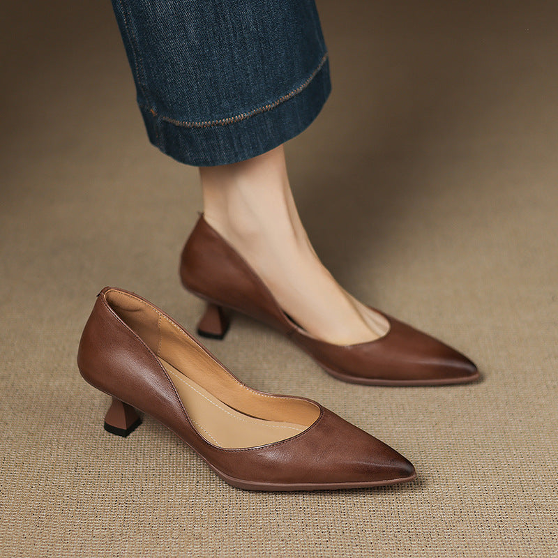 Calenne Leder Kitten Heels