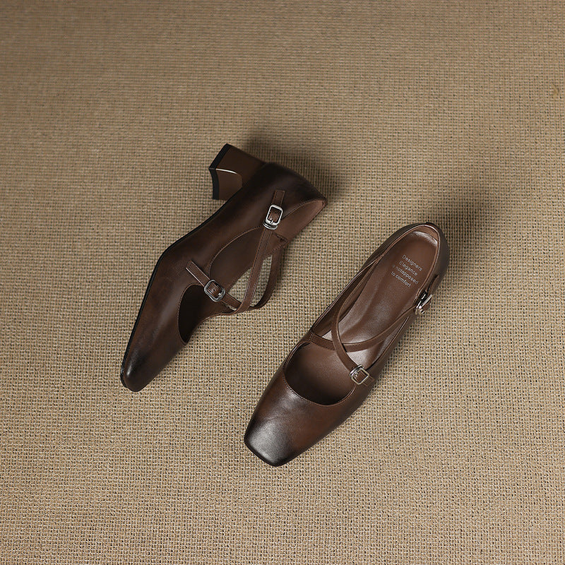 Marvane Leder Kitten Heels
