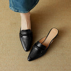 Marloe Spitz zulaufende Leder-Mules