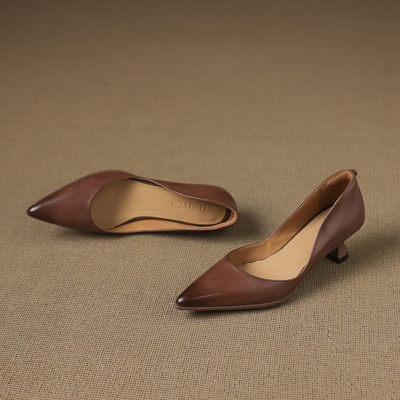 Calenne Leder Kitten Heels