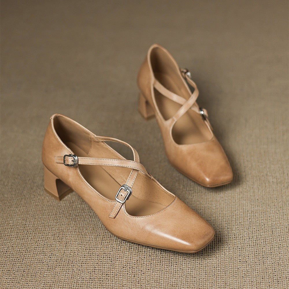 Marvane Leder Kitten Heels