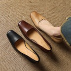 Elviera Quadratische Lederpumps