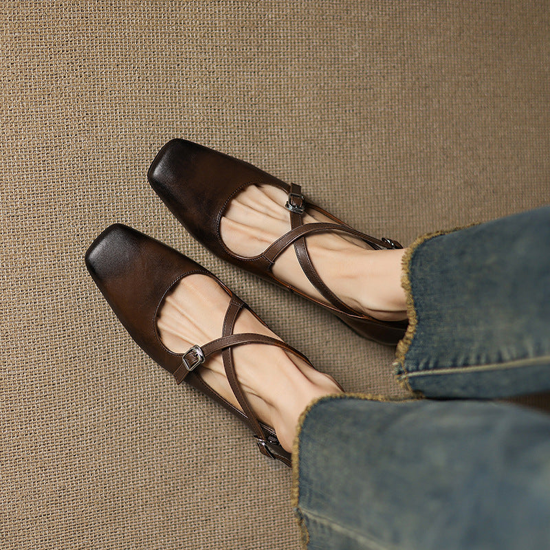 Marvane Leder Kitten Heels