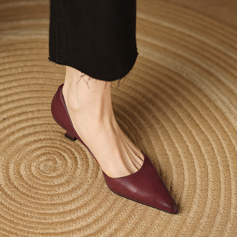 Ceyra Leder Kitten Heels