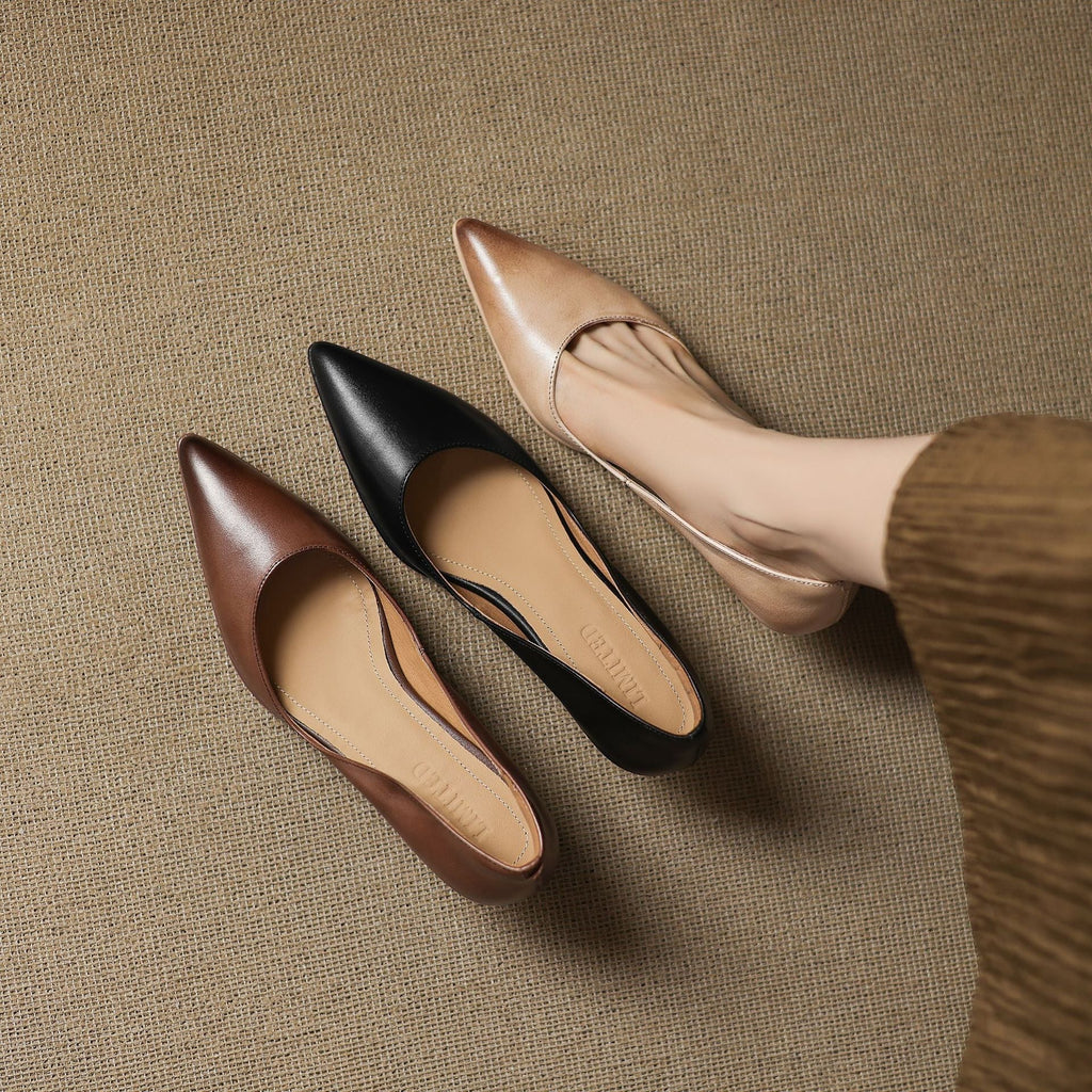 Calenne Leder Kitten Heels