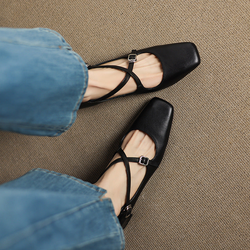 Marvane Leder Kitten Heels