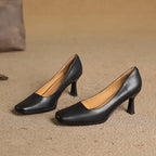 Elviera Quadratische Lederpumps