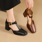 Marcele T-Riemen Leder Pumps