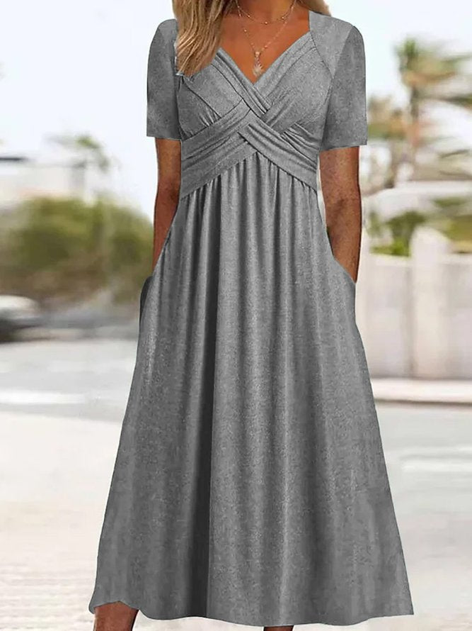 Carmen - Crossover Midi-Kleid für einen stilvollen Look