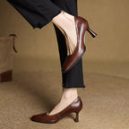 Elviera Quadratische Lederpumps