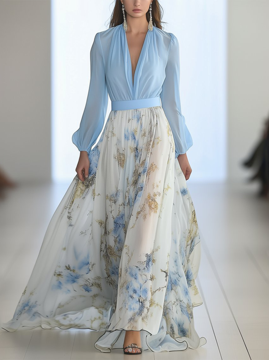 Schönes Maxikleid mit Floralprint