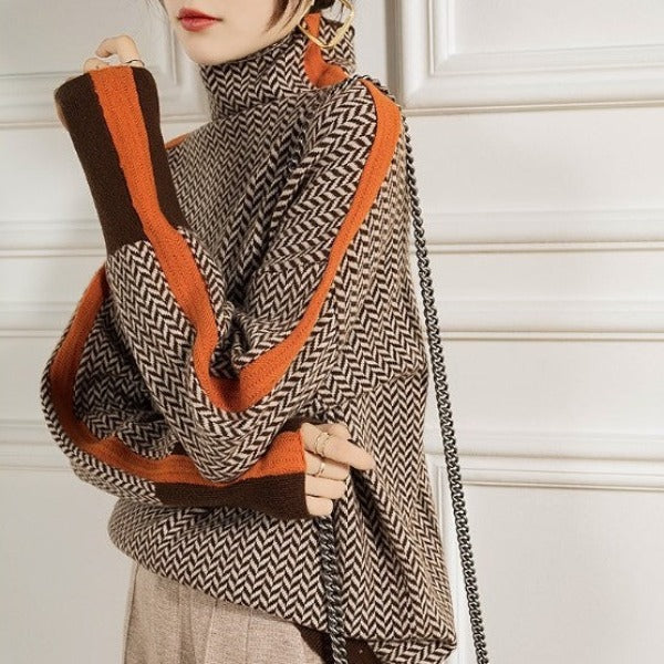 Lindemann Atelier | Malou – Rollkragenpullover mit Kontraststreifen