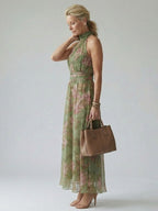 Mirelle | Gathered Halter Midi Kleid