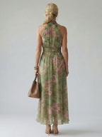 Mirelle | Gathered Halter Midi Kleid