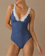 Blue Polka Dot Swimsuit