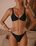Triangle Bikini Set with Black O-Ring Detail