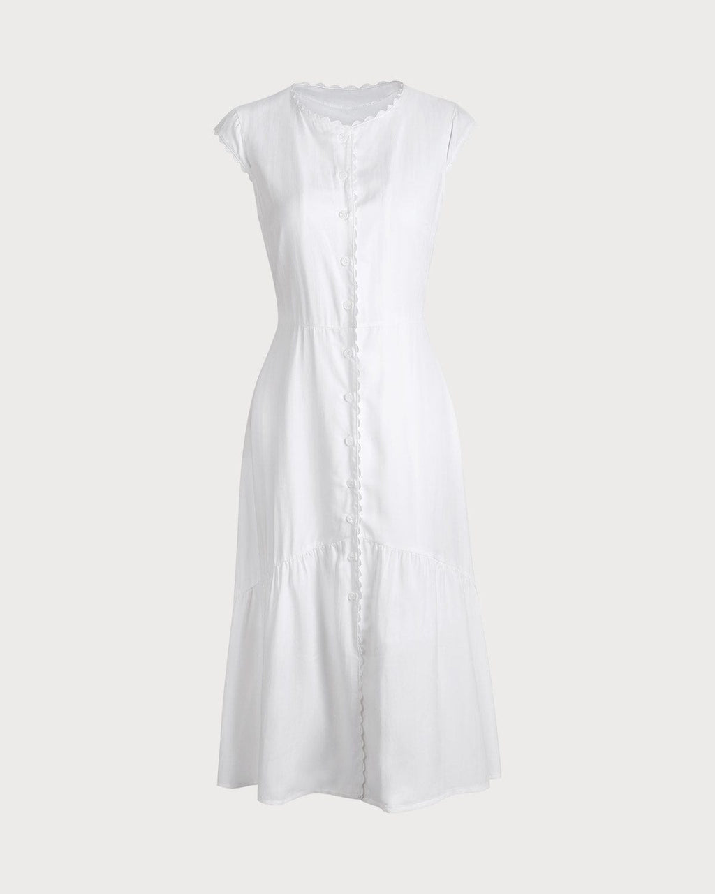 Classic Solid Color Midi Dress with Lapel