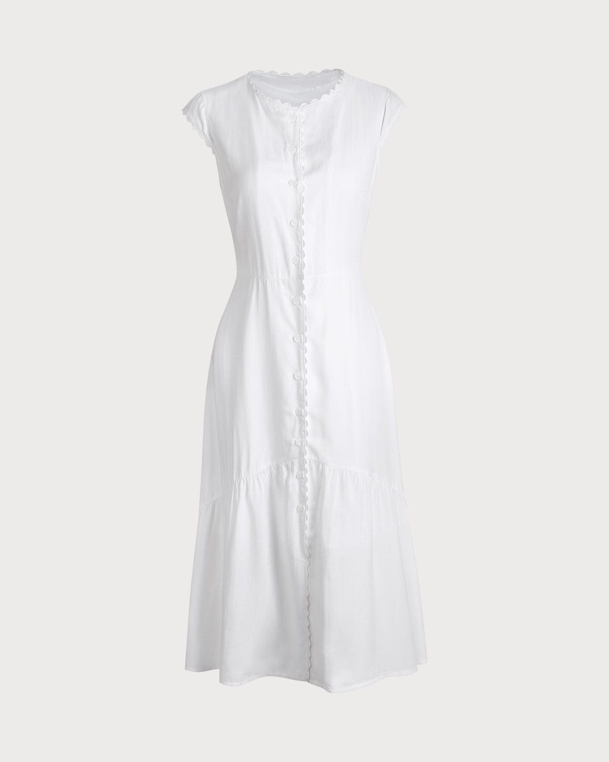 Classic Solid Color Midi Dress with Lapel