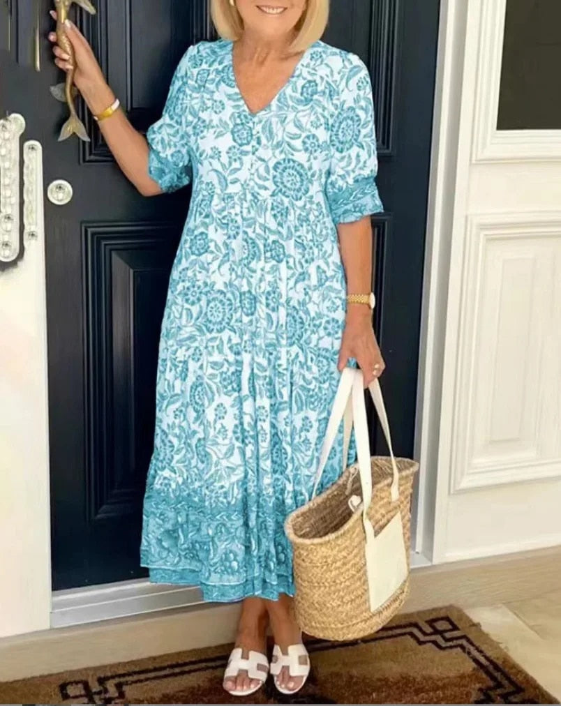 Lunah | Florales V-Ausschnitt Kleid