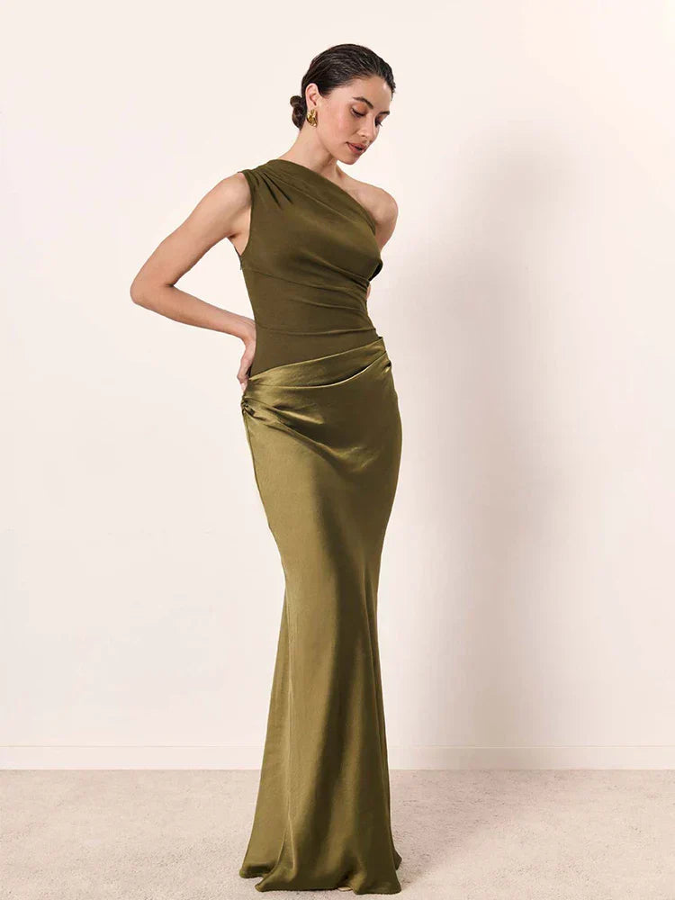 Maxikleid mit Schuldgefühl aus Satin