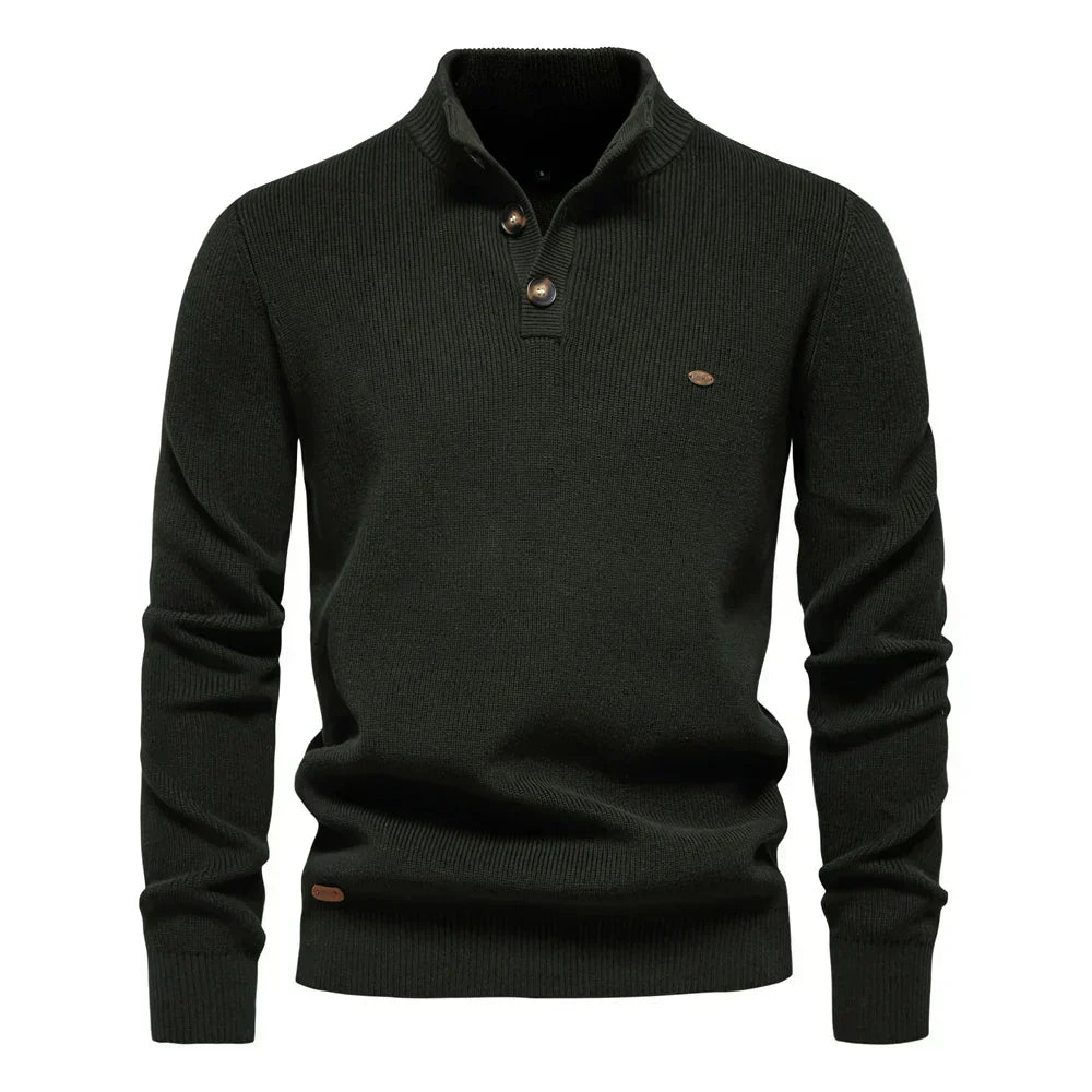 Konrad | Stilvolles Herrenpullover mit Knopfdesign