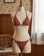 Contrasting Bikini Set with Red O-Ring Detail