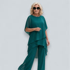 Saskia – Drapiertes Zweiteiliges Palazzo-Set