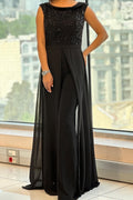 Fallon - Texturiertes Tüll Abend-Jumpsuit