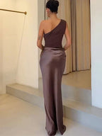 Maxikleid mit Schuldgefühl aus Satin
