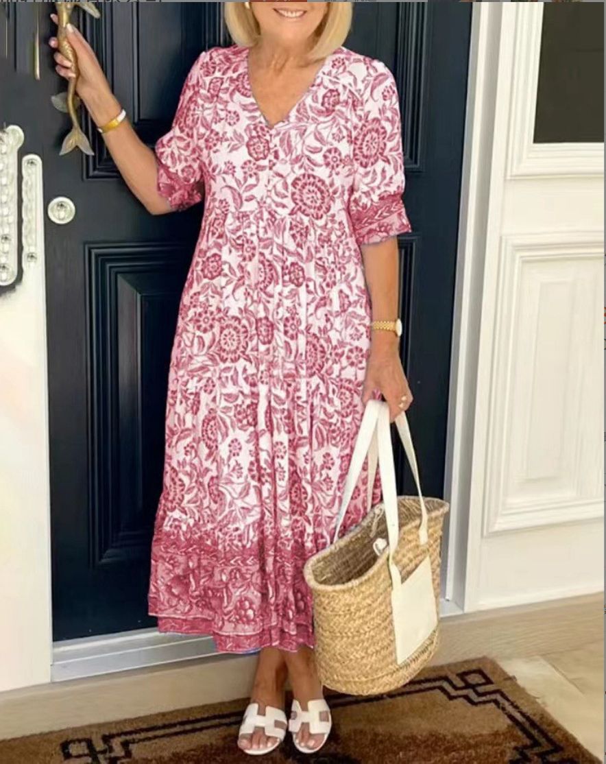 Lunah | Florales V-Ausschnitt Kleid