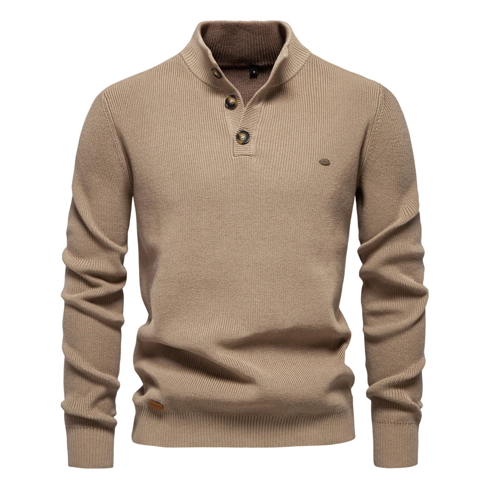 Konrad | Stilvolles Herrenpullover mit Knopfdesign