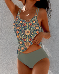 Madeleine | Vintage Blumenmuster Tankini Set