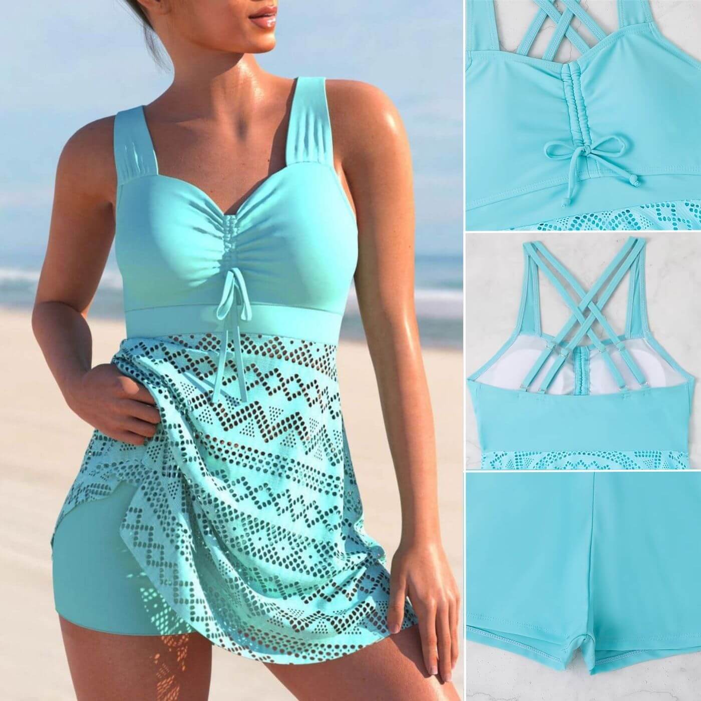 Grace | Raffung Tankini Badekleid