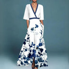 Rubby | Kleid mit Gürtel und V-Ausschnitt