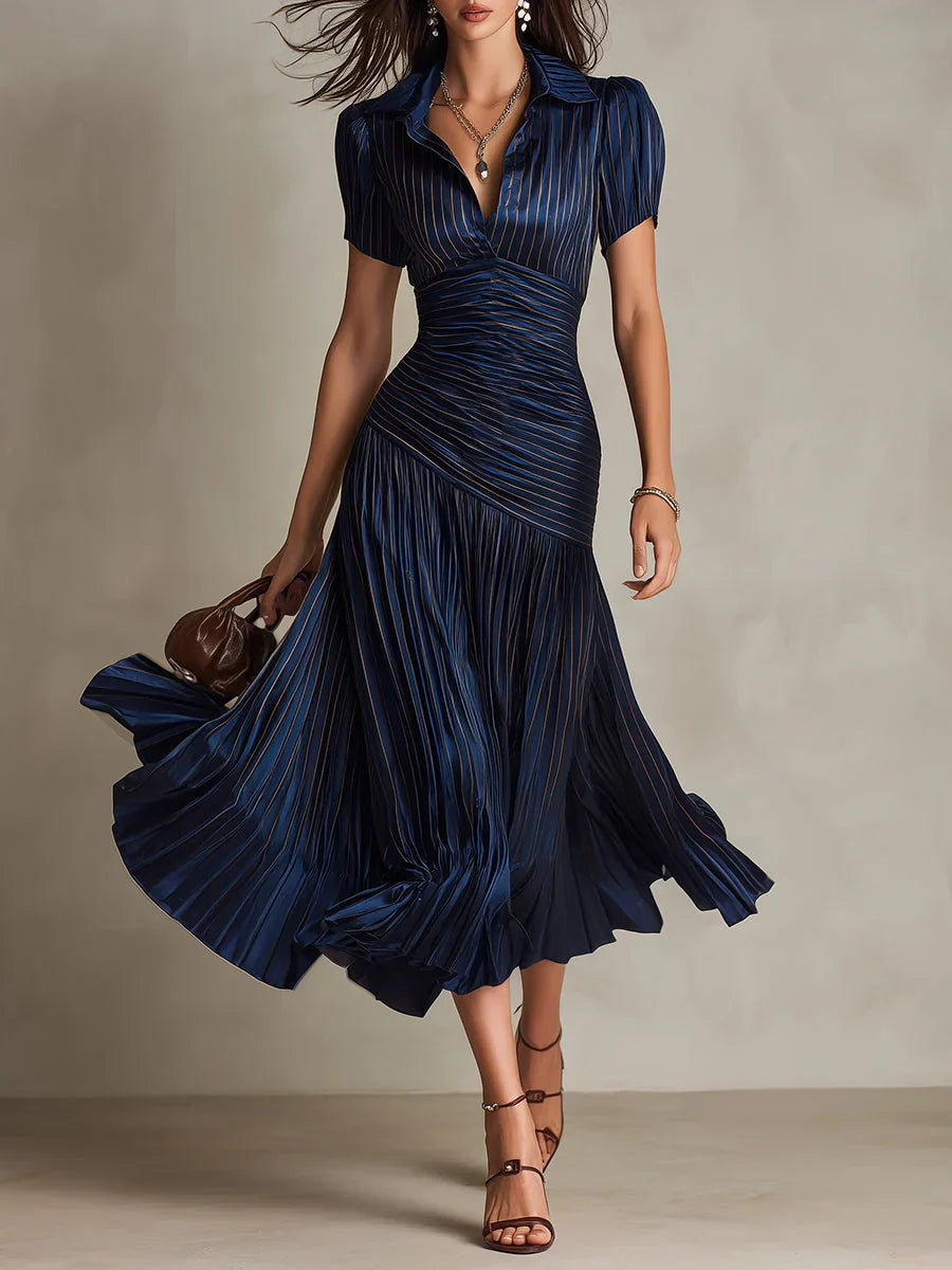 Florenz | Vintage Elegantes Chiffon Maxikleid