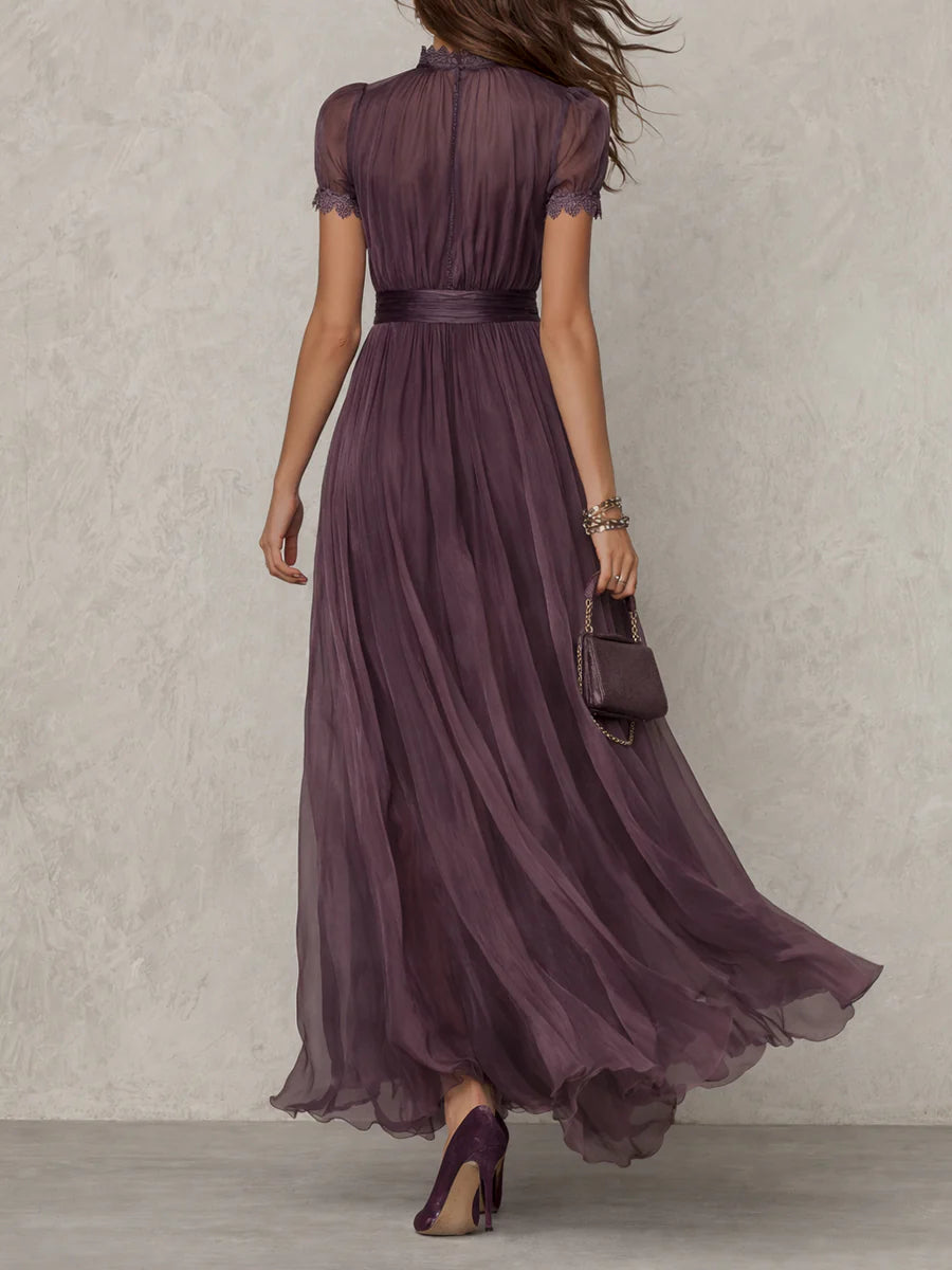 Olivia | Vintage Elegantes Chiffon Maxikleid