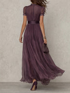 Olivia | Vintage Elegantes Chiffon Maxikleid
