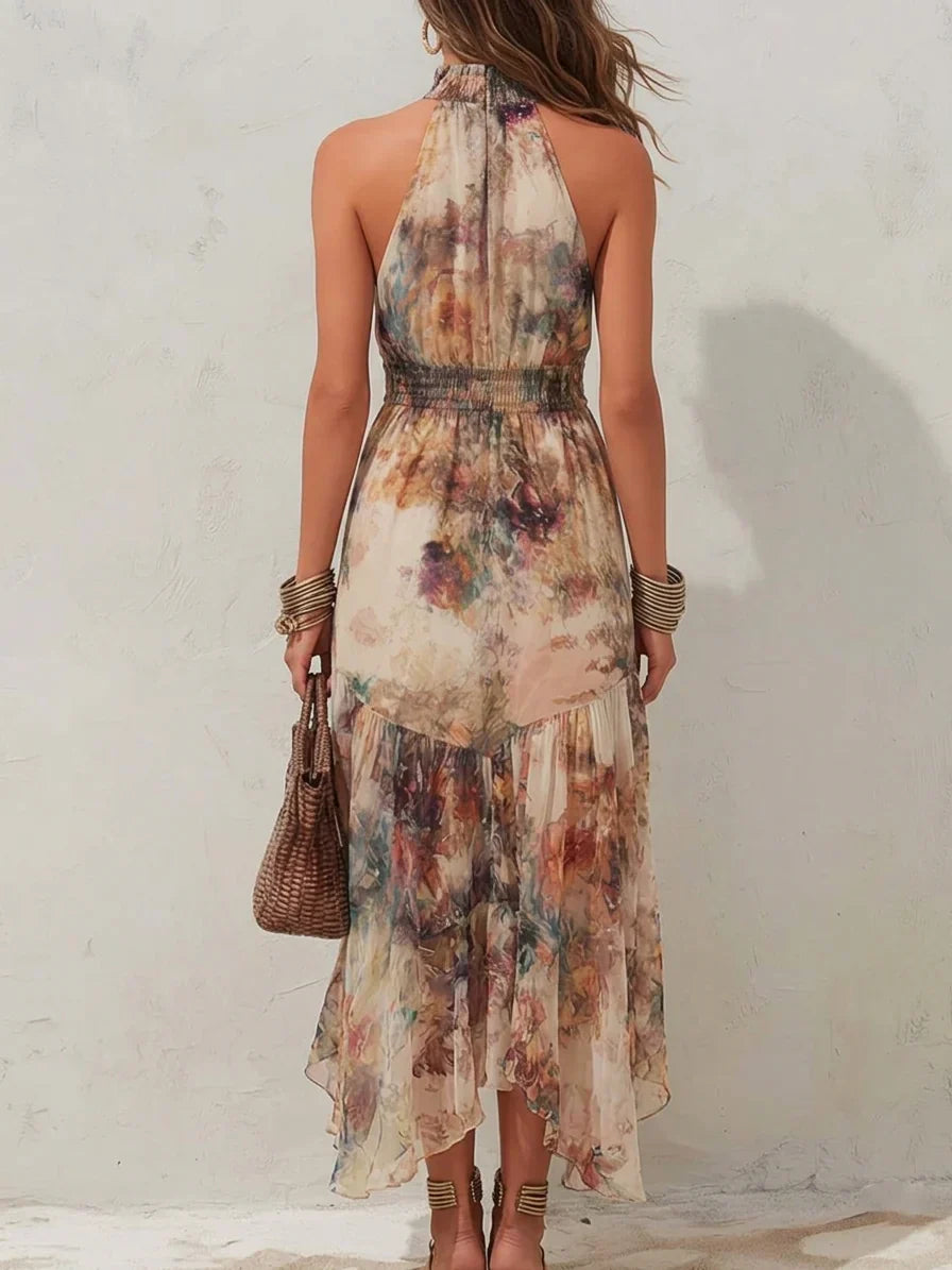 Chloe | Vintage Floral Soft Midi Kleid