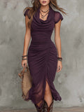 Kira | Stylisches Abstract Falten Midi Kleid