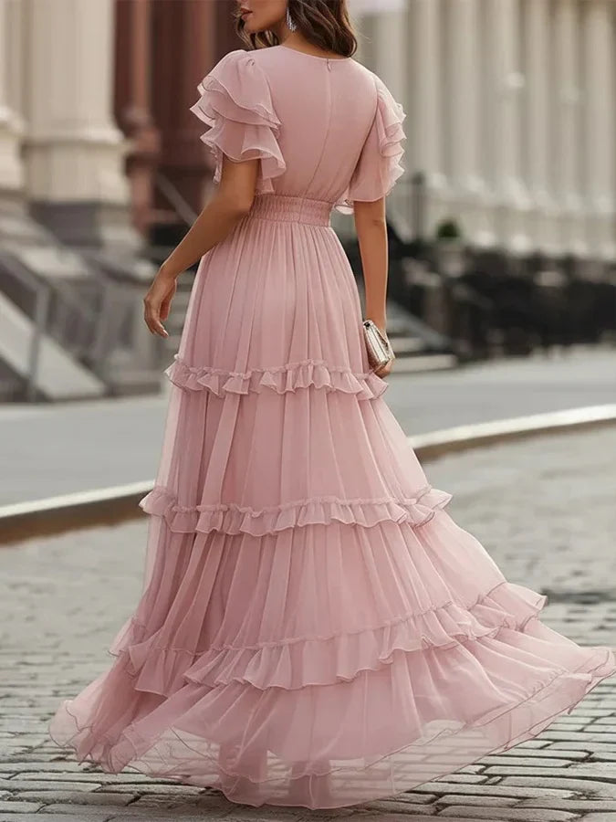 Zoe | Elegantes Maxikleid für die Hochzeit in Hellrosa