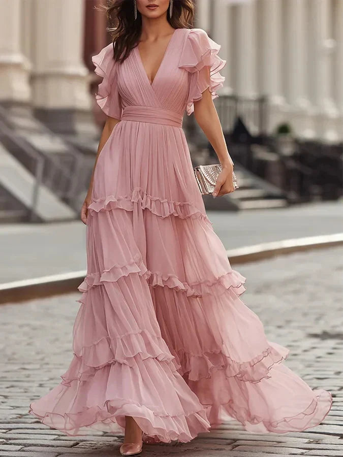 Zoe | Elegantes Maxikleid für die Hochzeit in Hellrosa